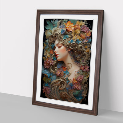 Floral Nouveau - Single Picture Frame Print on Wood