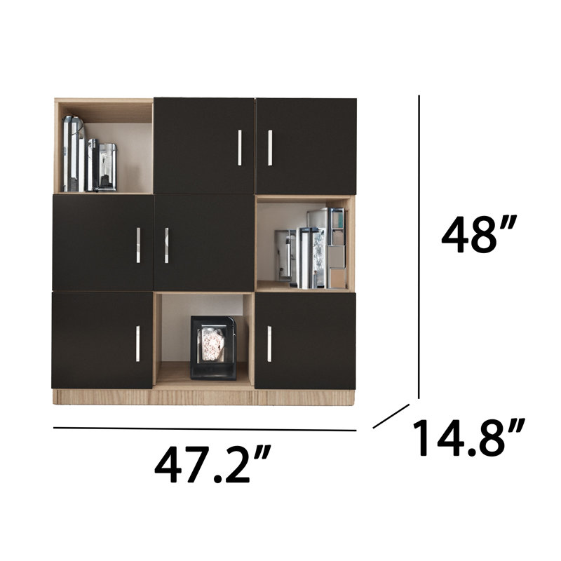 Largeur de 47,2 po Allynn, Chêne / noir