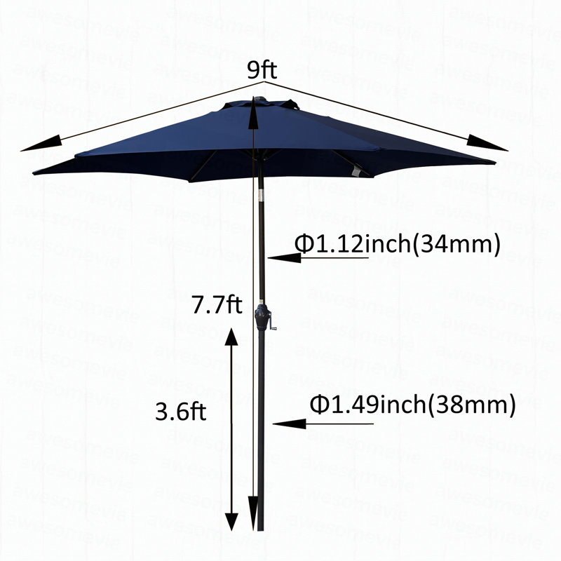 PARAPLUIE 9 PIEDS Bleu marine, Marine