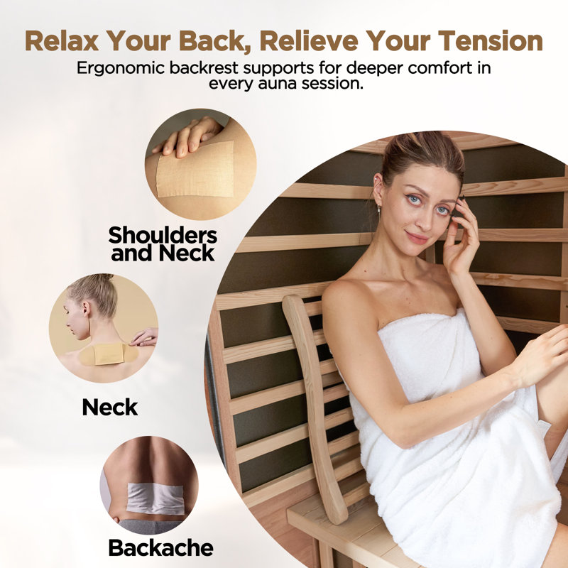 Premium Hemlock Sauna Backrest with Ergonomic Design, Comfortable Support for Home Sauna Use