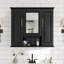 Armoire à pharmacie 36 po, armoire de rangement murale pour salle de bain, armoire murale moderne avec miroir, armoire à miroir avec 3 portes (meuble-lavabo non inclus)-481469124