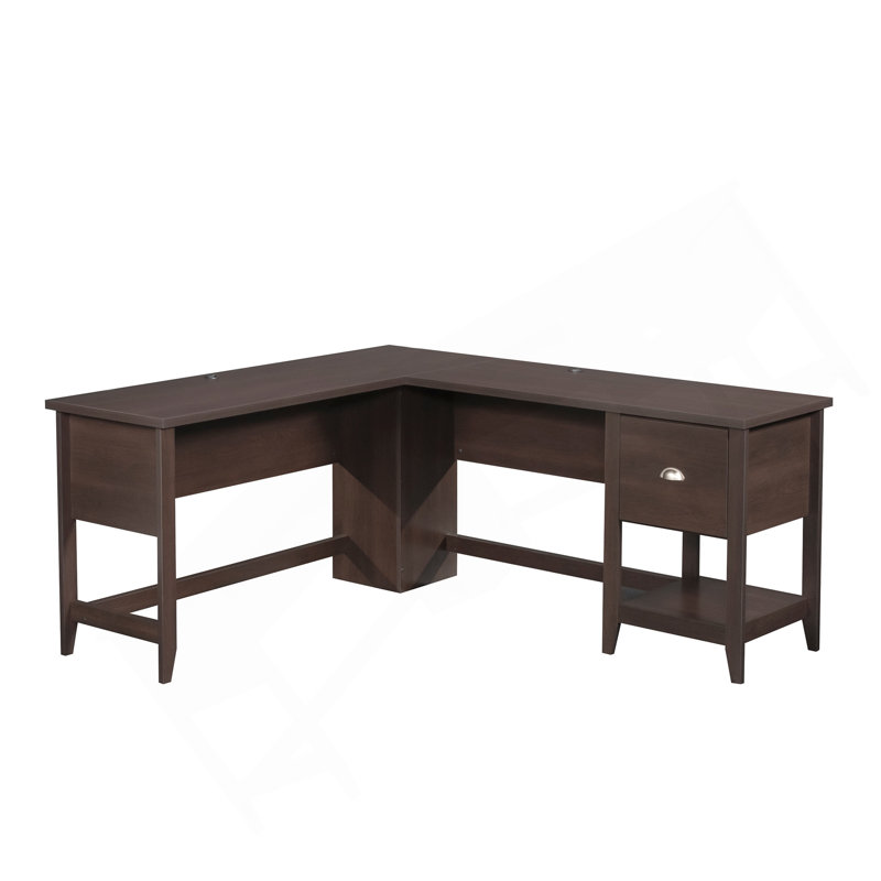 Bureau en L, finition brune