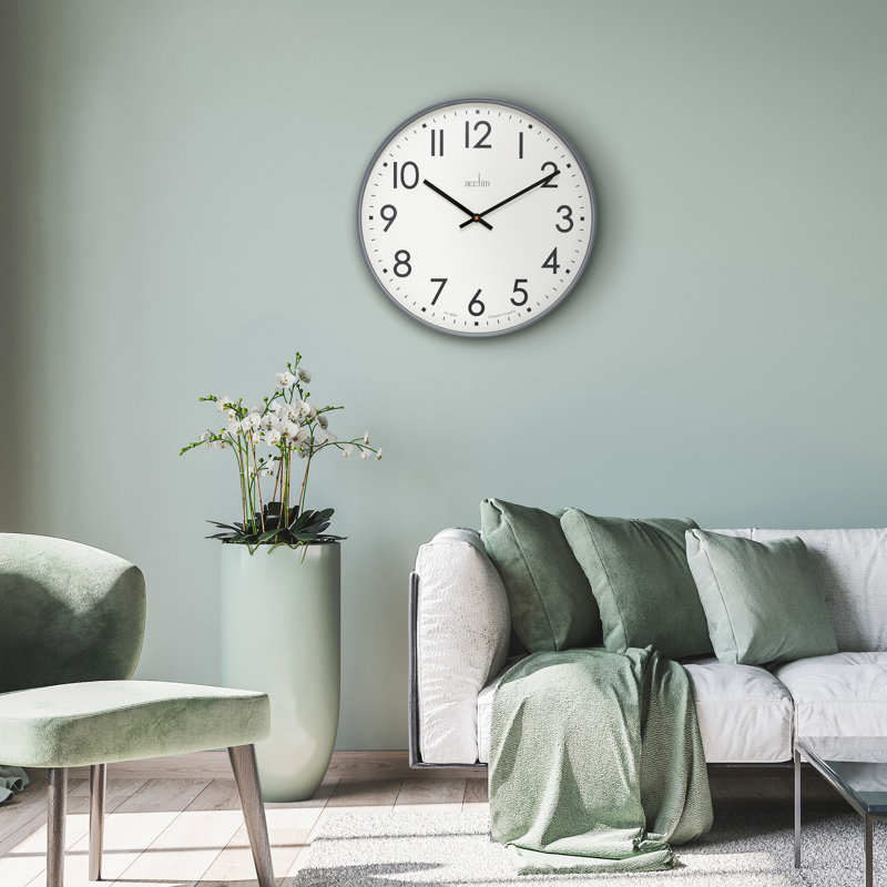 Acctim Ashridge Large Wall Clock Quartz Contemporary Statement Dark Grey 50cm