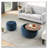 2-Piece Set Round Chenille Storage Ottoman, Equipped with a Drum Shaped Small Stool-997218218