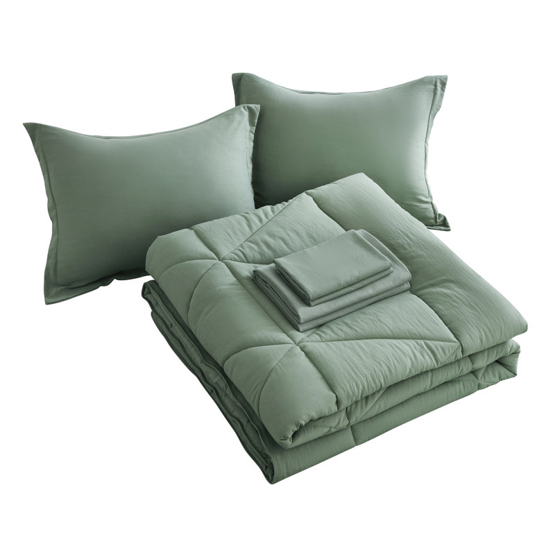 Sage Green Full Microfiber Bed in a Bag Set