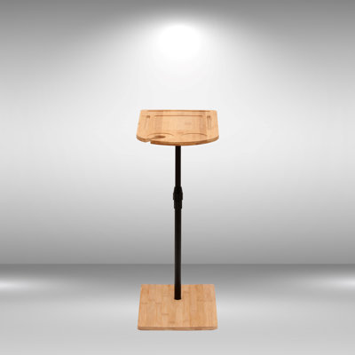 Adjustable Bamboo Couch Tray Table With C-Shaped Oval Design.