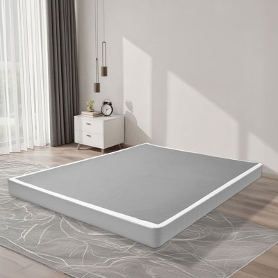 Box Spring, Queen Size Bed Frame with Washable Fabric Cloth, Heavy Duty Metal Frame for Queen Bed, 5.1 in Mattress Foundation, 3500 lbs Max Weight Capacity, Easy Assembly, 79.1 x 59.6 x 5.1 in