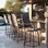 Tabourets de bar pivotants en polyester toutes saisons revêtus de PVC