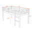 Lit mezzanine simple en bois avec échelle et lattes-892086518