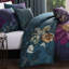 Ensemble d'édredon réversible 100% satin de coton Bebejan Vibrant Flora 5 pièces-112560172
