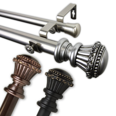 Lebow Steel Adjustable Double Curtain Rod