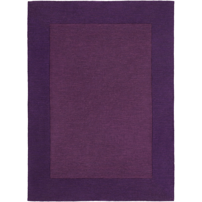 Tapis mauve foncé en laine tissé à la main Dolma, Rectangle 12 pi x 15 pi