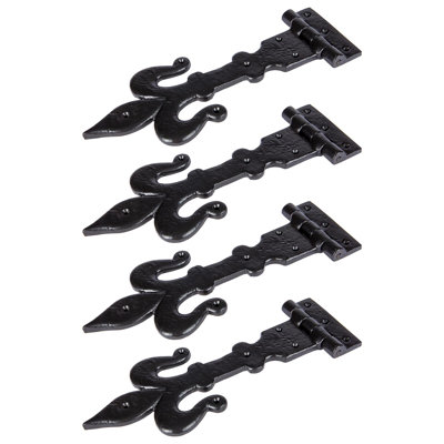 Hammer & Tongs - Fleur De Lis T-Hinge - W310mm - Black