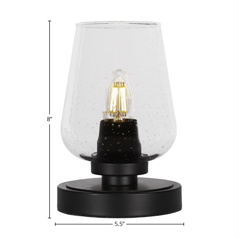 Whitmire Accent Lamp Shown With 5" Clear Bubble Glass, Matte Black