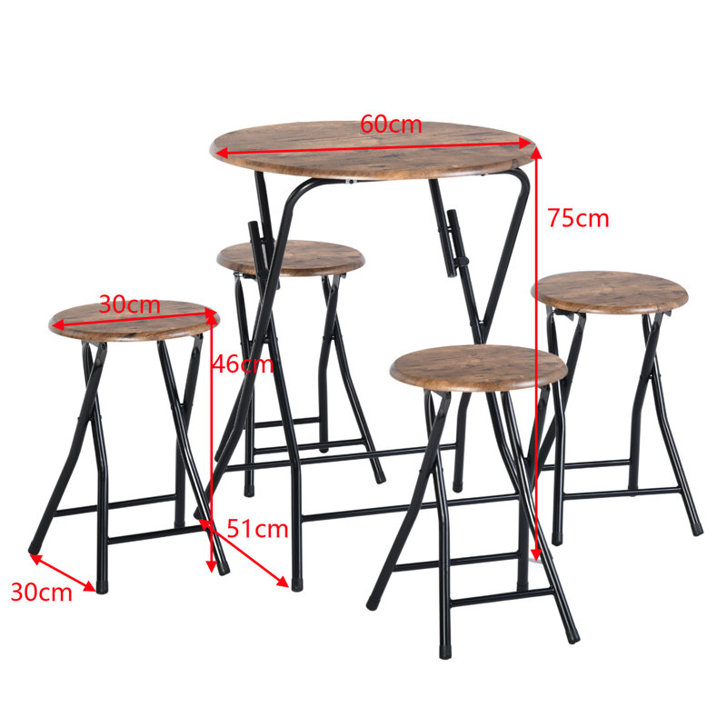 Ahmar 4 - Person Dining Set, 75cmH x 60cmL x 60cmW