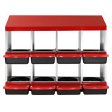 8-Compartment Chicken Nest Box Mental Box with Inclined Nesting Boxes