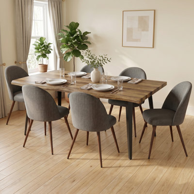Ensemble de salle à manger rectangulaire de 63 po avec chaises rembourrées Shivani