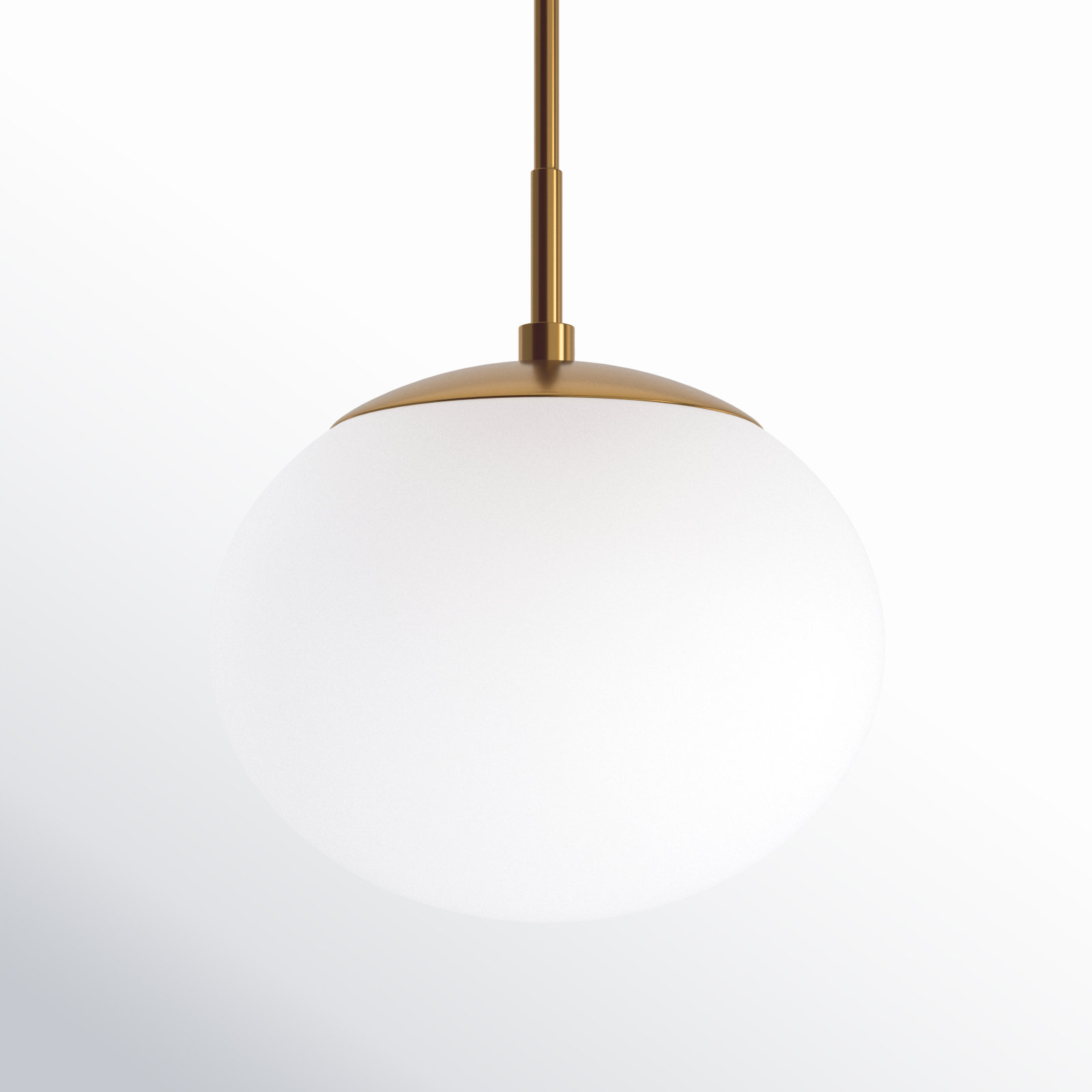 Vibi Milk Glass Globe Single Pendant , Burnished Brass