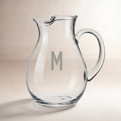 Monogrammed Glass Pitcher