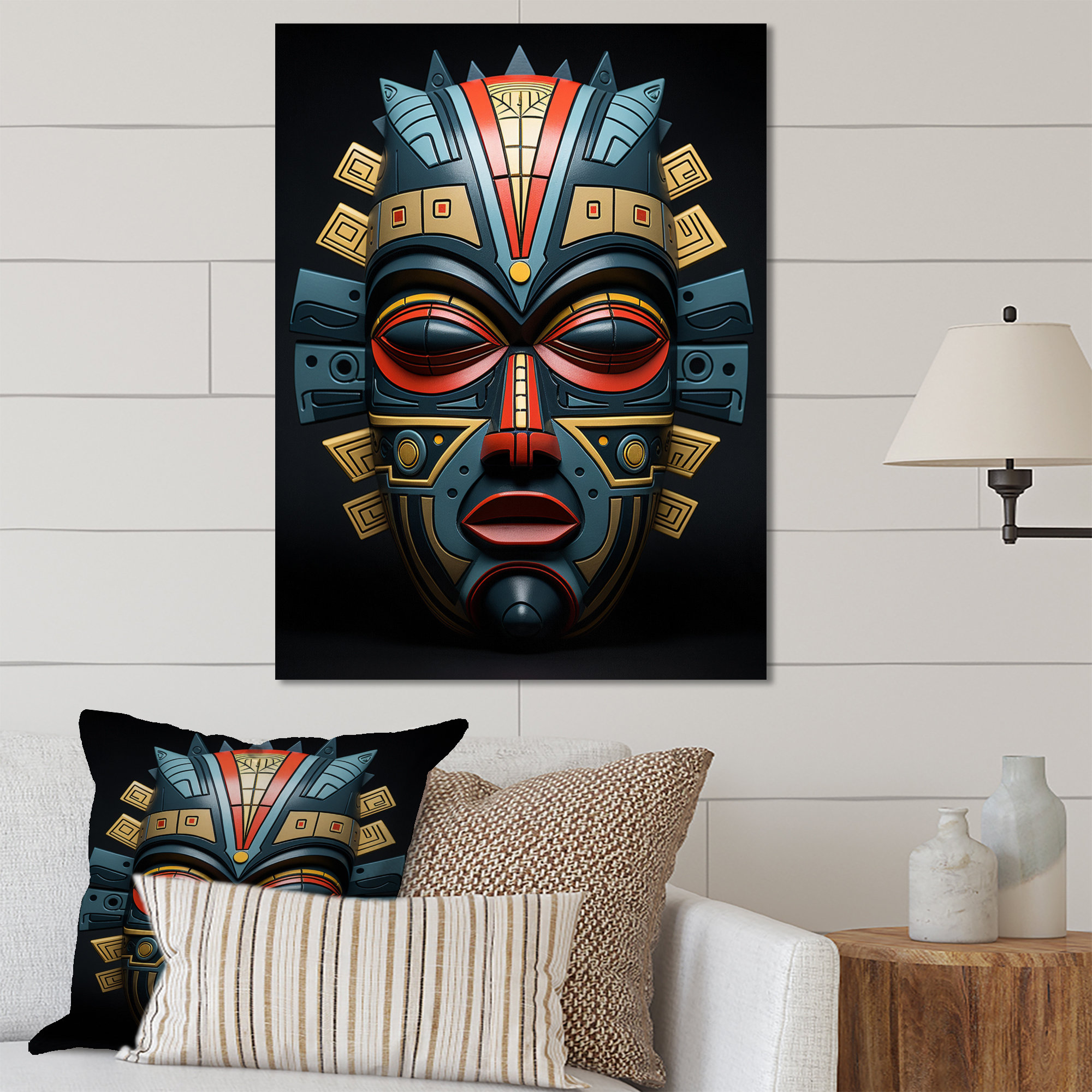 Bungalow Rose African Tribal Pende Mask II - African Tribal Metal Wall ...