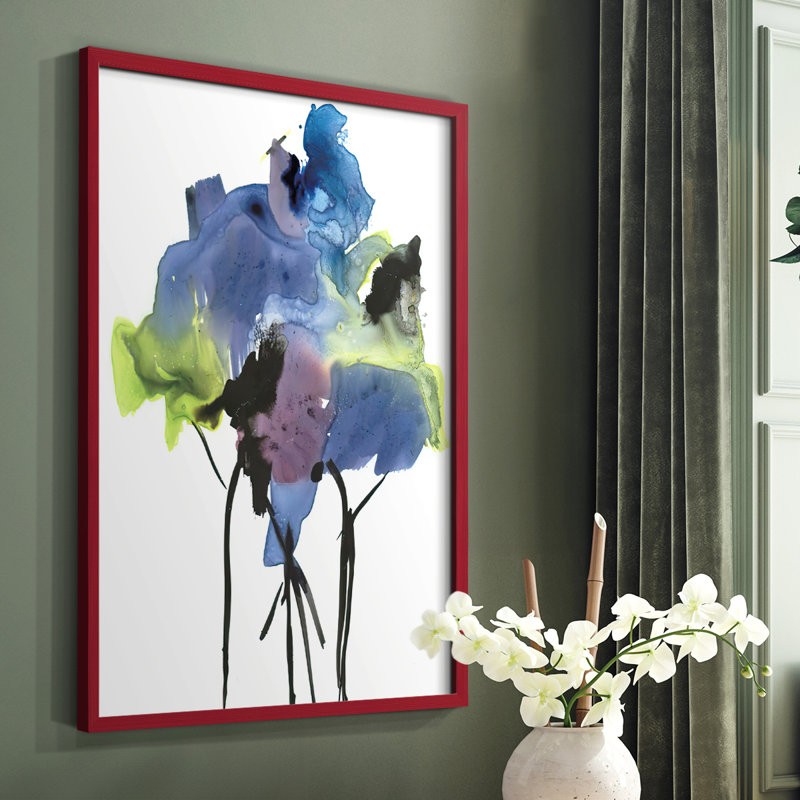 Nature's Bouquet I, reproduction encadrée - bois massif, Rouge, H 10 po x l 8 po