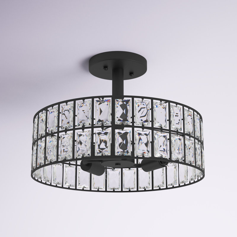 Glass Semi Flush Mount, Western Bronze