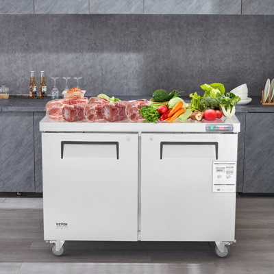 48" Commercial Frozen Refrigerator Sandwich & Salad Prep Table 12.9 Cu. Ft