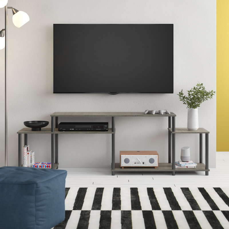Yreka Unfinished TV Stand for TVs up to 55", French Oak Gray/Black