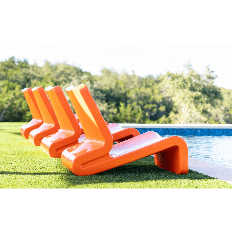 Line Outdoor Lounge Chair, Vintage Orange