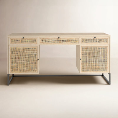 Noland Solid Wood Top Metal Base Executive Desk
