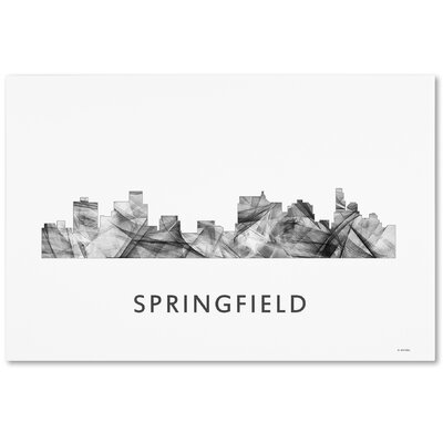 Springfield Illinois Skyline WB-BW"" by Marlene Watson Graphic Art on Wrapped Canvas -  Trademark Fine Art, MW0496-C3047GG