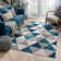 Rubino Modern Geometric Blue/Gray Easy to Clean Area Rug