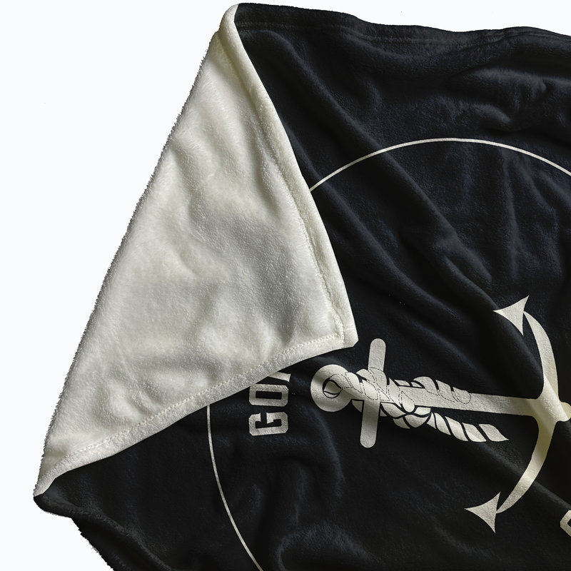Jeté polaire Nautical Nights, L 60 po x L 80 po, Bleu requin, 1.95
