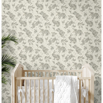 Bunny Hop Novelty 18' L x 20.5" W Peel and Stick Wallpaper Roll