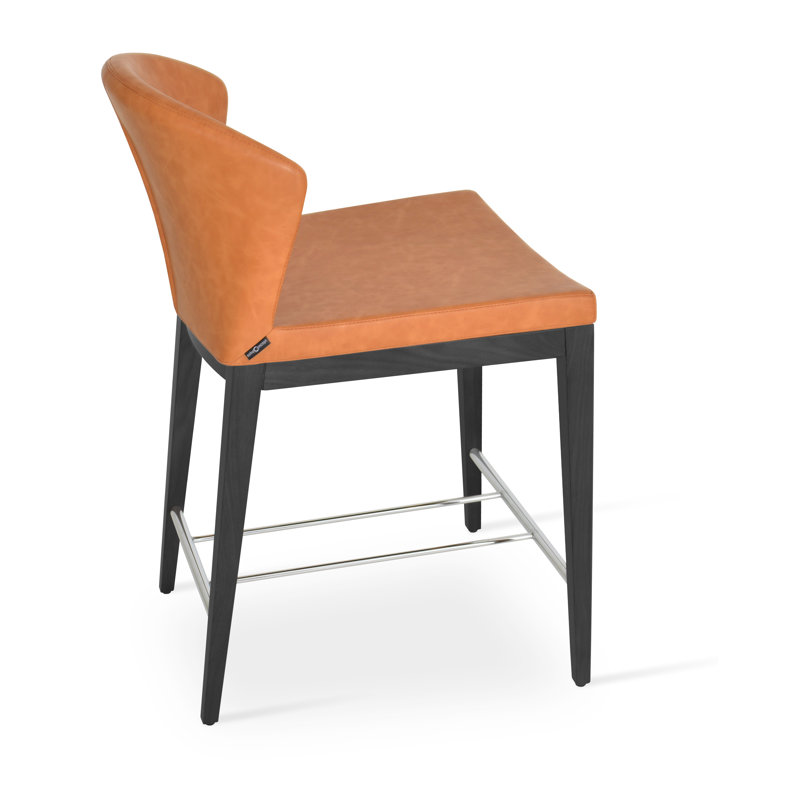 Capri Wood Counter & Bar Stool, Counter Stool (24" Seat Height), Caramel, Wenge