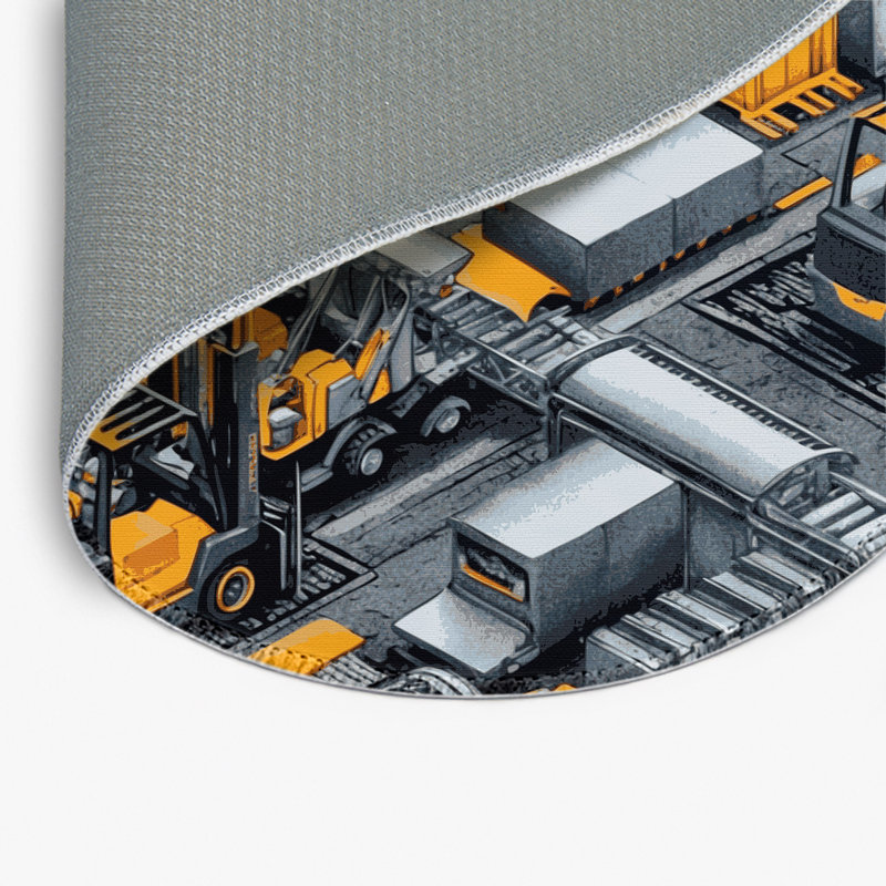 Tapis intérieur et extérieur gris Transport, Rond 5 pi