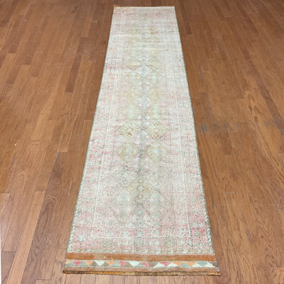  Handmade Turkish Oushak Wool Runner