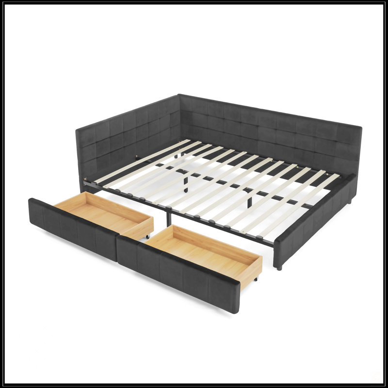 Queen Size Storage Upholstered Tufted Bed