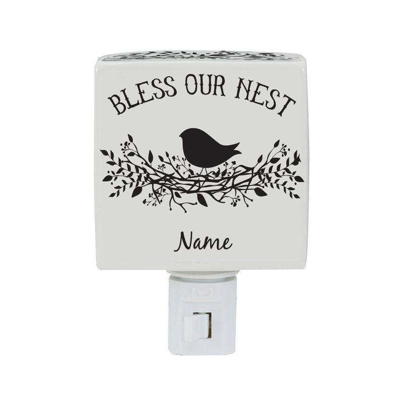 Veilleuse Bless Our Nest avec nom personnalisé imprimé