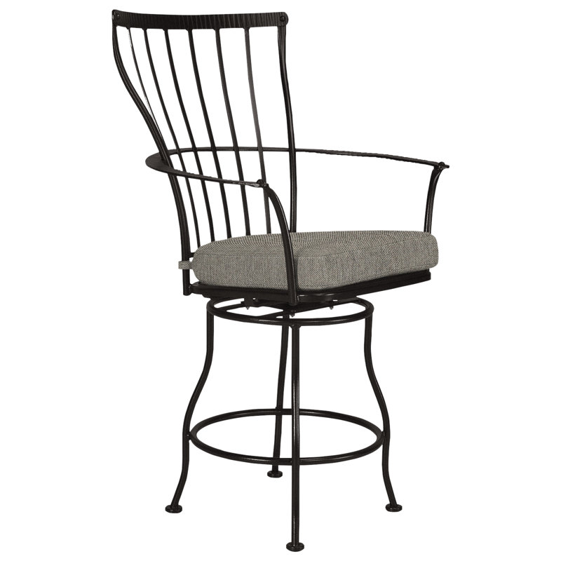 Monterra Outdoor Swivel Bar Stool, Sahara Cafe, Carbon Black, 31.5''