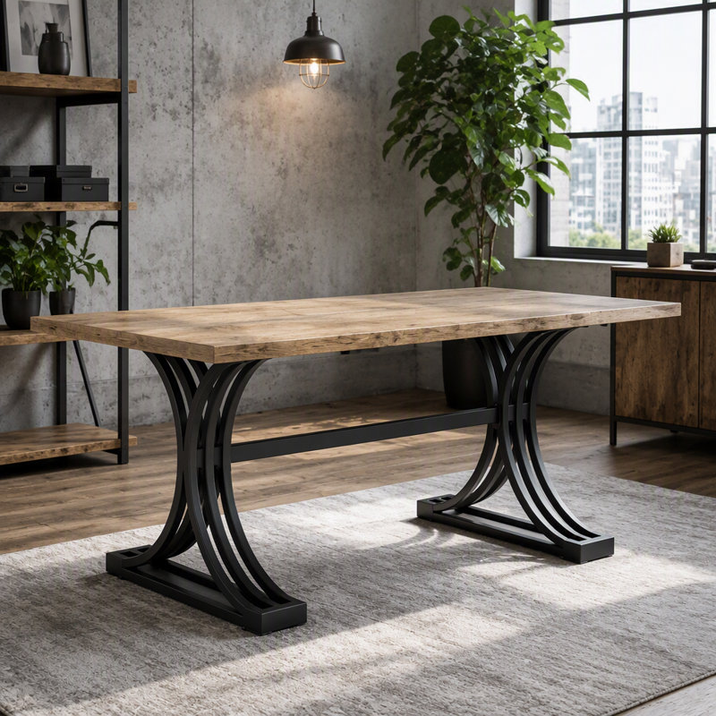 Poste de travail spacieux, bureau d'ordinateur classique, bureau de direction luxueux