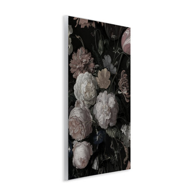Dark Arrangement of Flowers Wall Plaque, design by Annabelle Hall