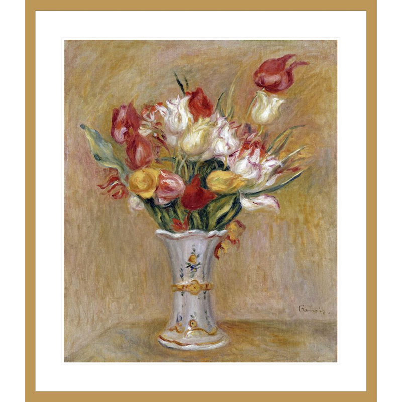 Tulipes 1909 - Pierre-Auguste Renoir - Impression giclée sur cadre, H 38,24 po x l 33,5 po