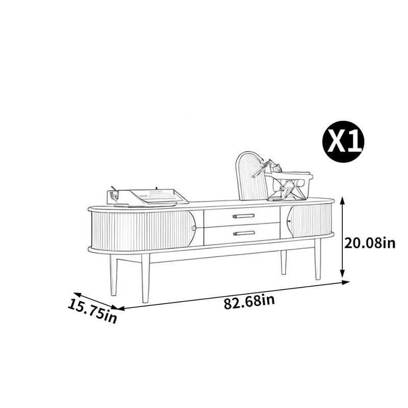 American style solid wood frame TV stand