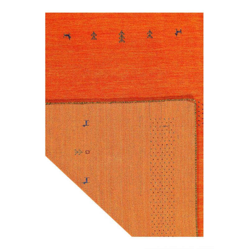 Geometric Area Rug in Orange