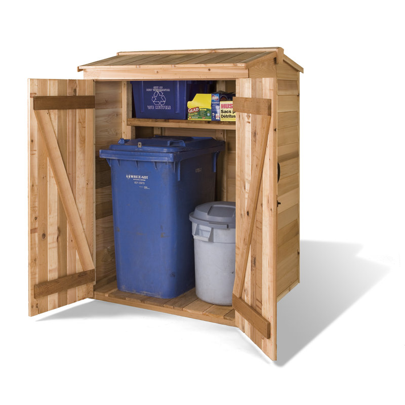 Green Pod 4 ft. W x 4 ft. D Western Red Cedar Wood Vertical Tool Shed