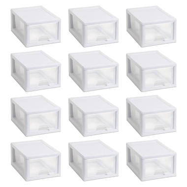 Sterilite Clear & White Plastic Storage Bin with One Drawer & Reviews