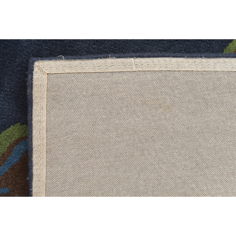 Tapis carré bleu marine Orlando
