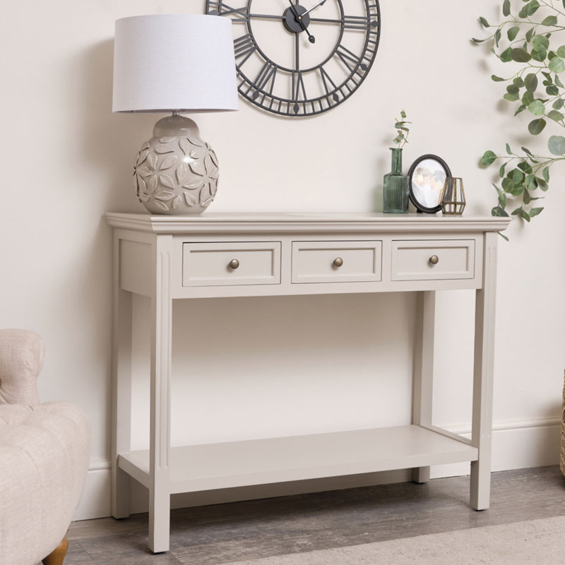 Large 3 Drawer Sideboard Console Table - Daventry Range, Taupe