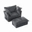 Canapé modulaire à housse avec repose-pieds convertible, siège large et profond en L avec housse amovible et coussins moelleux multiples, velours côtelé-1116446958-1116446957